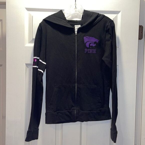 PINK Victoria's Secret Tops - Victoria’s Secret Pink black K-State hoodie